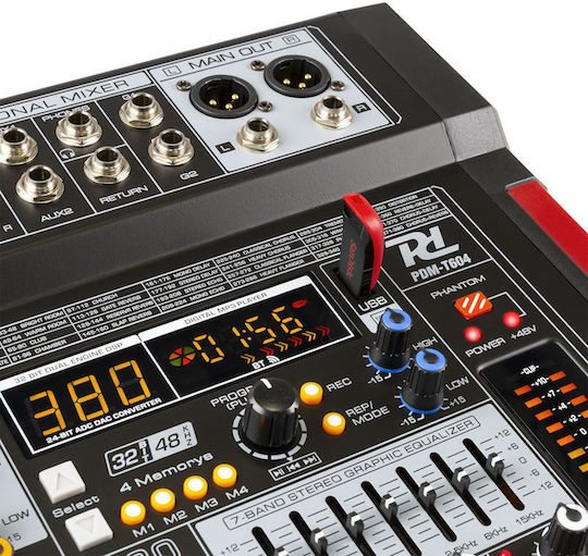 Power Dynamics PDM-T604 SOCON463 Αναλογική Κονσόλα 6.0 Καναλιών με Phantom Power & 4 Εισόδους XLR & Bluetooth