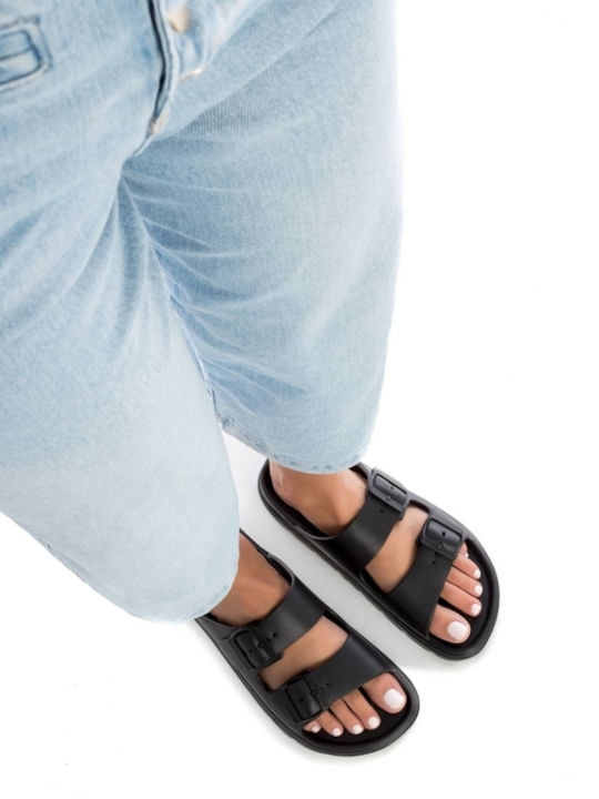 Flip Flops In Sandal Style With Platform In Black Colour