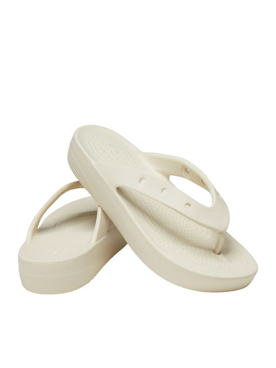 Women's Platform Flip Flops White