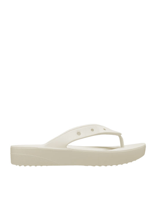 Women's Platform Flip Flops White