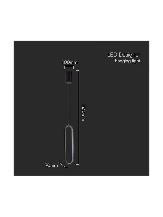 V-TAC Hängende Deckenleuchte LED Schwarz