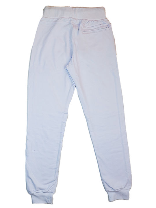 Sweatpants with Elastic White