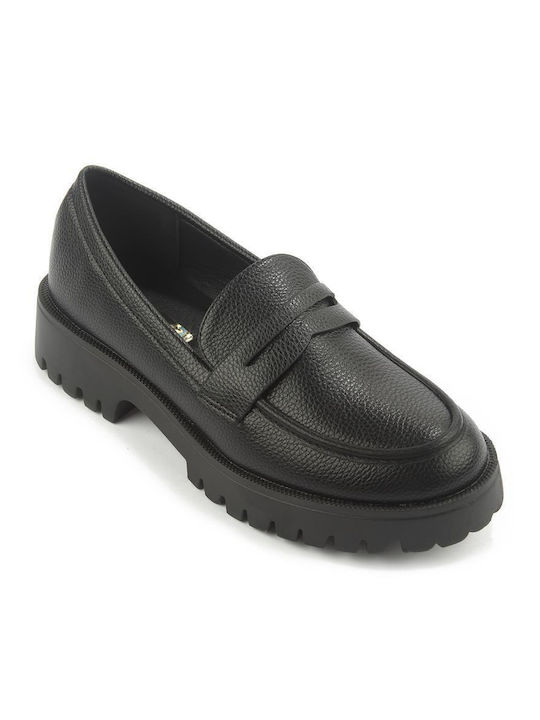 Fshoes Moccasini pentru femei în culoarea Negru