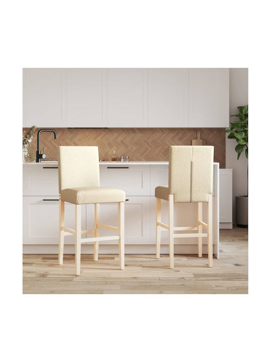 Hocker Bar mit Rückenlehne Hölzernes Beige 2Stück