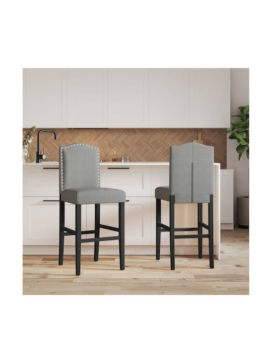 Stool Bar with Backrest Wooden Gray 2pcs