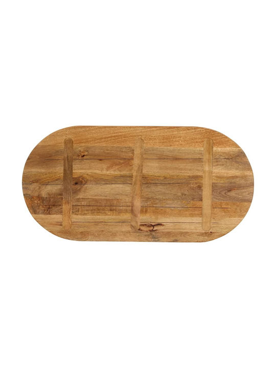 vidaXL Oval Tischoberfläche aus Massivholz Brown 110x50x2.5cm 370147 1Stück