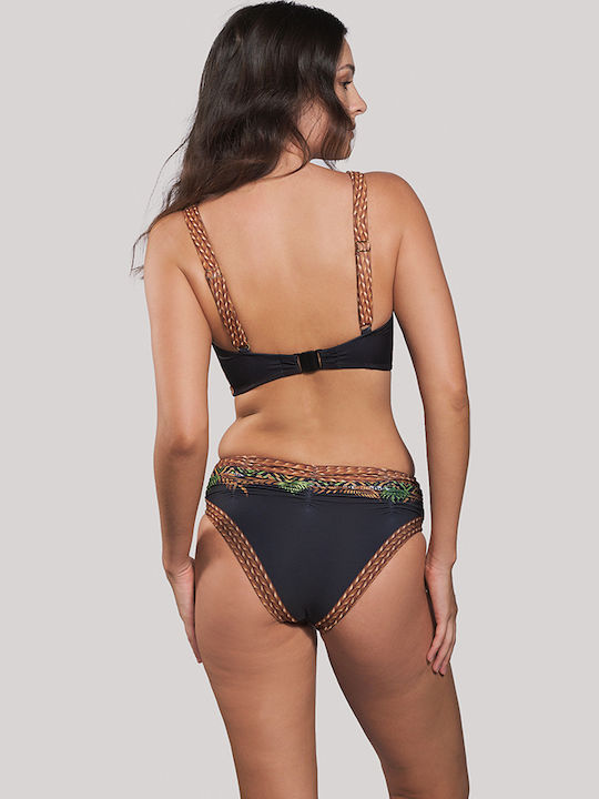 Crool 24c1-k05-885d Σουτιέν Μαγιό Cup D Χωρίς Μπανέλα Ethnic Style Μαυρο