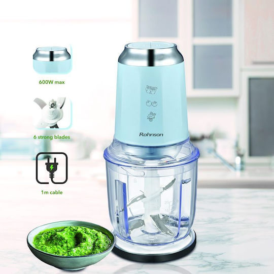 Rohnson R-518 Multi Chopper 600W mit Behälter 600ml Blauer