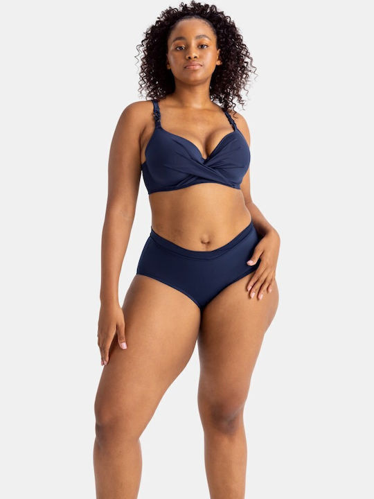 Γυναικείο Μαγιό Σουτιέν Dorina Mesola Μεγάλα Μεγέθη Navy Regular Fit Lycra Cup E