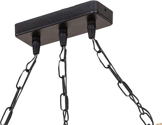 Pakketo PWL-1027 Κρεμαστό Φωτιστικό Μαύρο με Ντουί E27 48.5x10x47εκ.