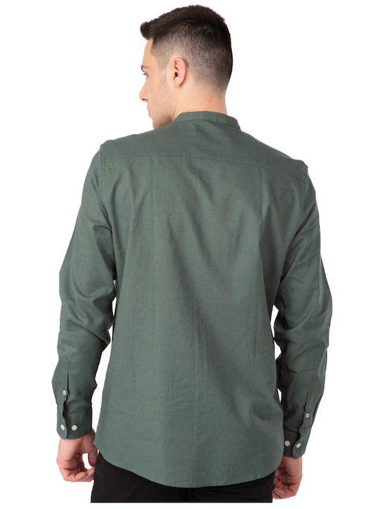 Rebase Men's Shirt Linen Forest Green