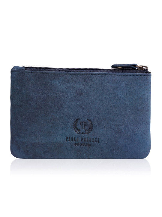 Leather Women's Wallet Classic Navy Blue
