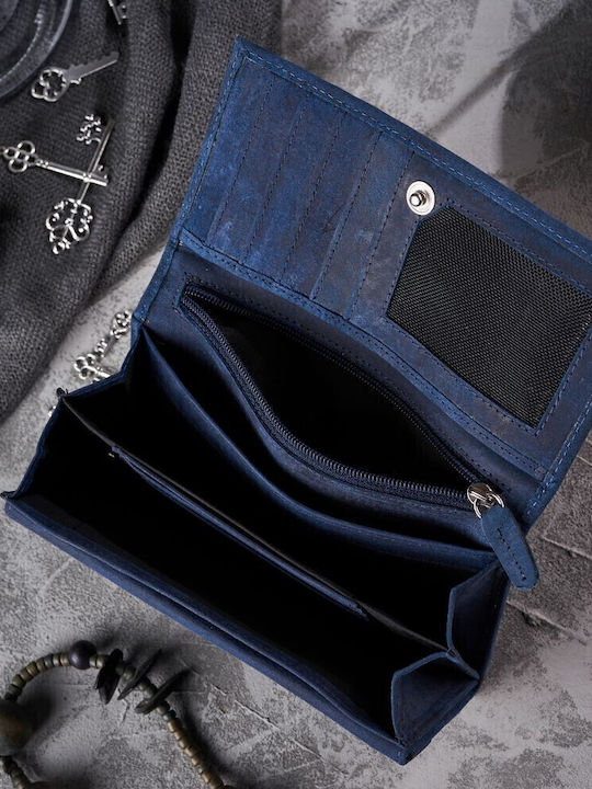 Large Women's Wallet Classic with RFID Navy Blue