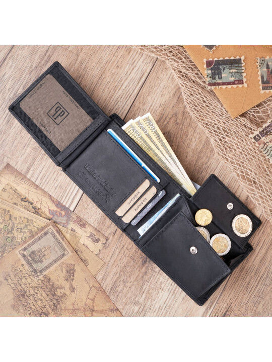 Мъжко Портфейл с RFID Черен