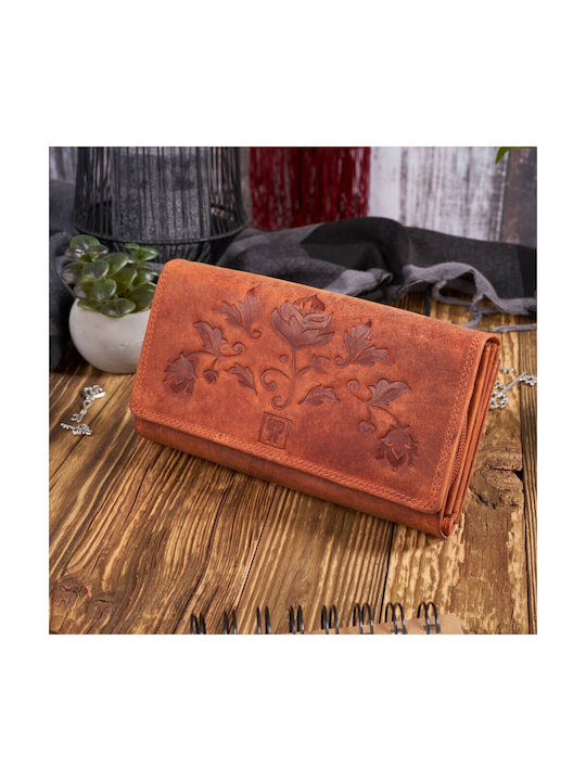 Paolo Peruzzi Leather Women's Wallet with RFID Orange