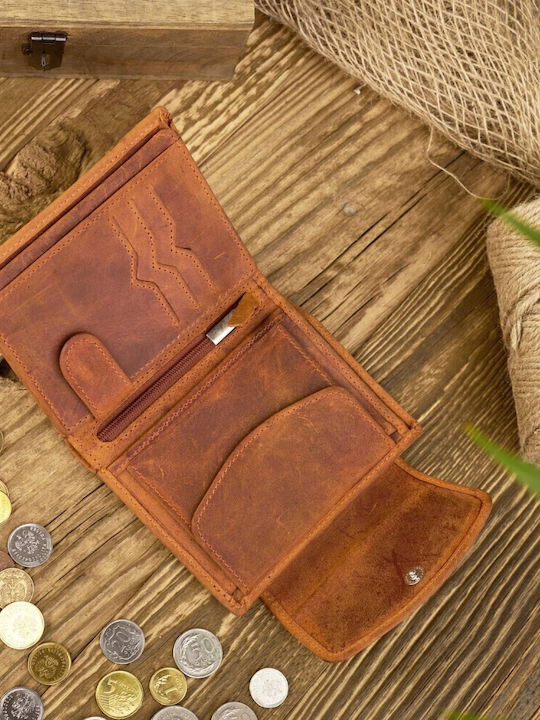 Leather Women's Wallet Classic with RFID Orange