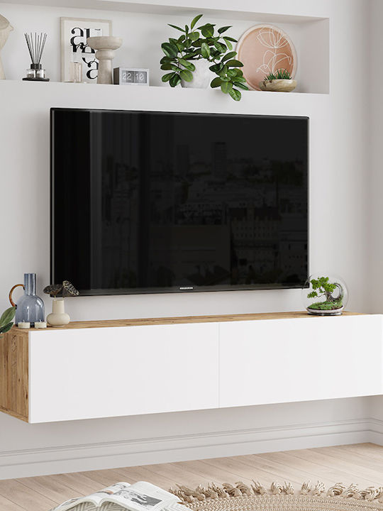 Έπιπλο Τηλεόρασης Serit Λευκό-sonoma Μ140xΠ31.6xΥ29.6cm