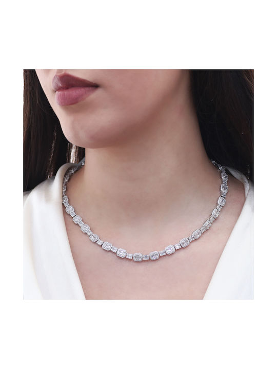 Necklace from Silver with Zircon