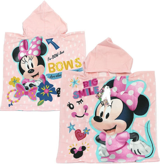 Disney Mouse Παιδικό Πόντσο Θαλάσσης Minnie Ροζ