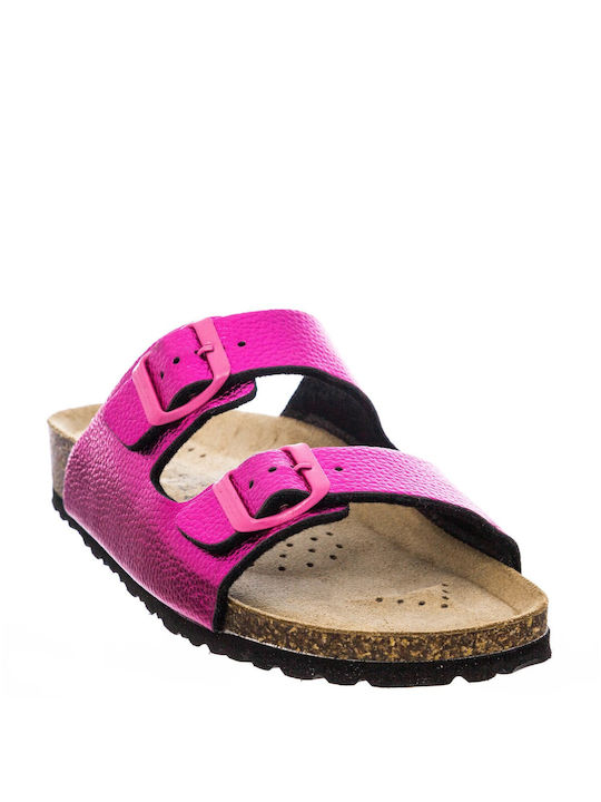 Tsoumpas Women's Flat Sandals in Fuchsia Color