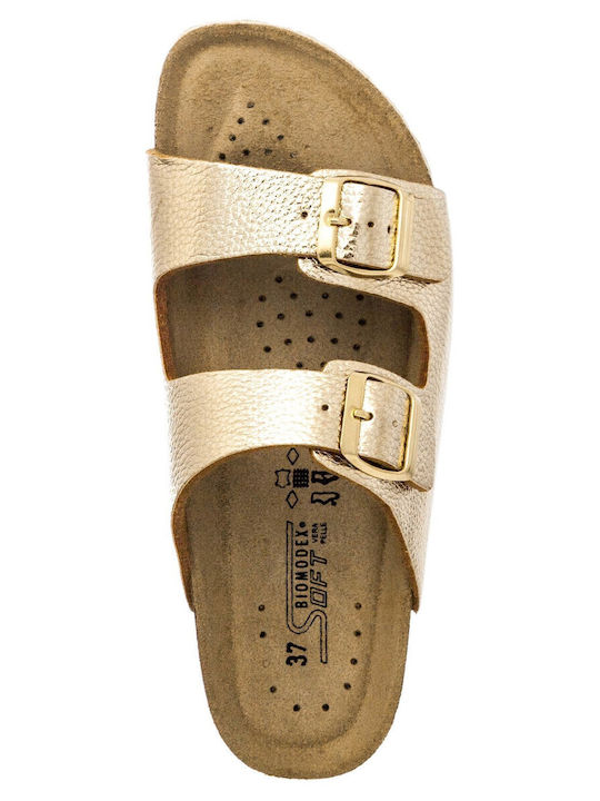 Flache Sandalen für Damen in Gold Farbe
