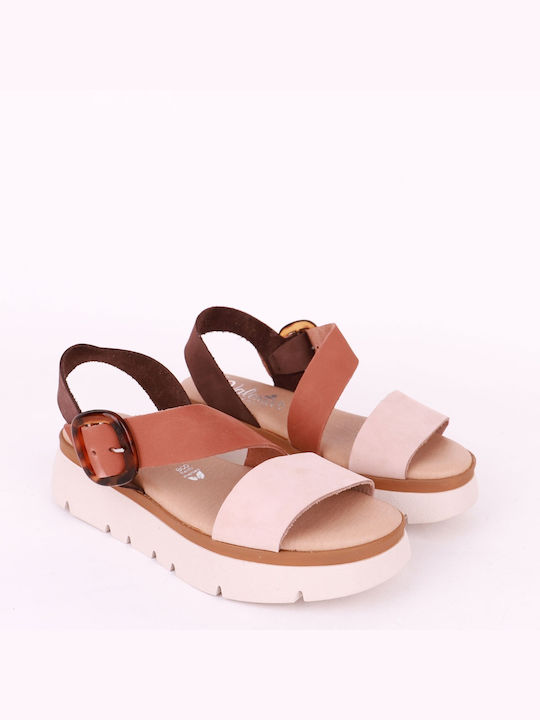 Valeria's Damen Flache Sandalen in Tabac Braun Farbe