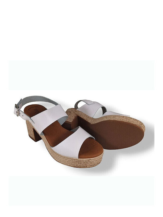 Leather Sandals White