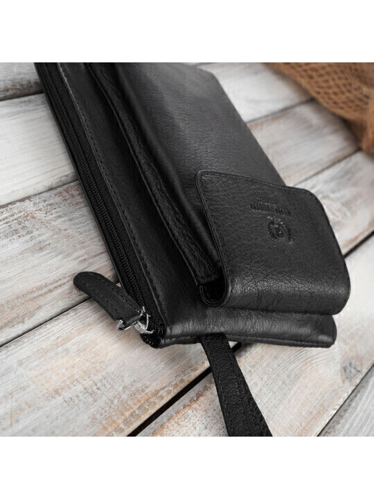 Leder Herrentasche Handtasche Schwarz