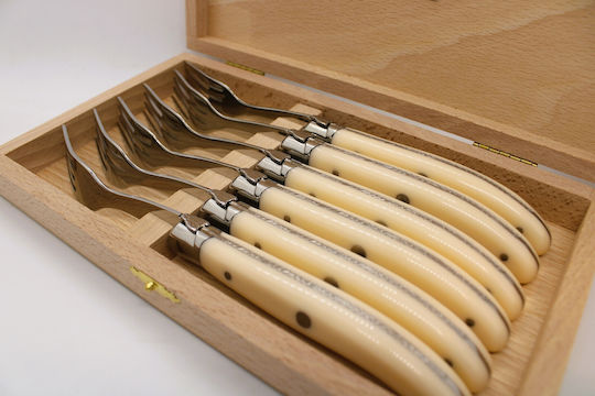 Laguiole Gabel-Set Tabelle Edelstahl Silber 6Stück