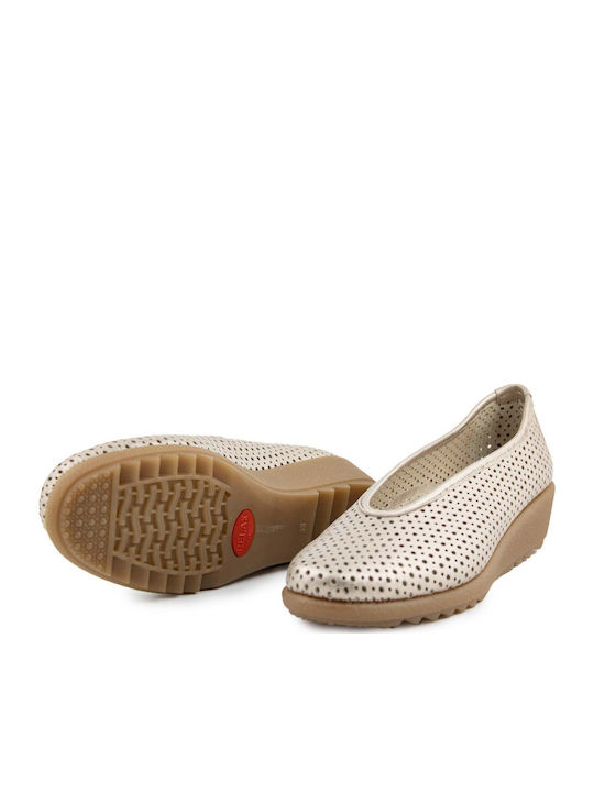 Anatomic Women's Leather Platform Shoes Beige