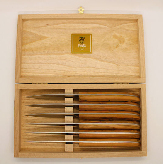 Claude Dozorme Olive Wood Cuțite de filetat din Oțel Inoxidabil 10.5cm 6buc
