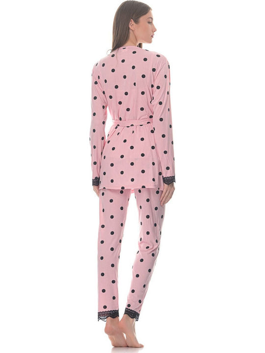 Sorrisino Sommer Damen Robe mit Pyjama Pua Rosa
