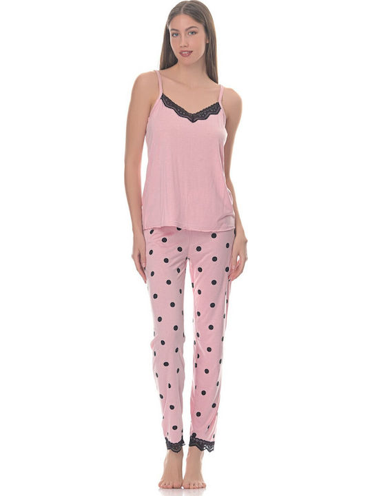 Sorrisino Sommer Damen Robe mit Pyjama Pua Rosa