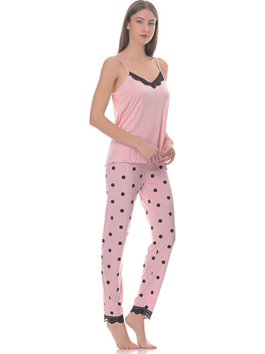 Sorrisino Sommer Damen Robe mit Pyjama Pua Rosa
