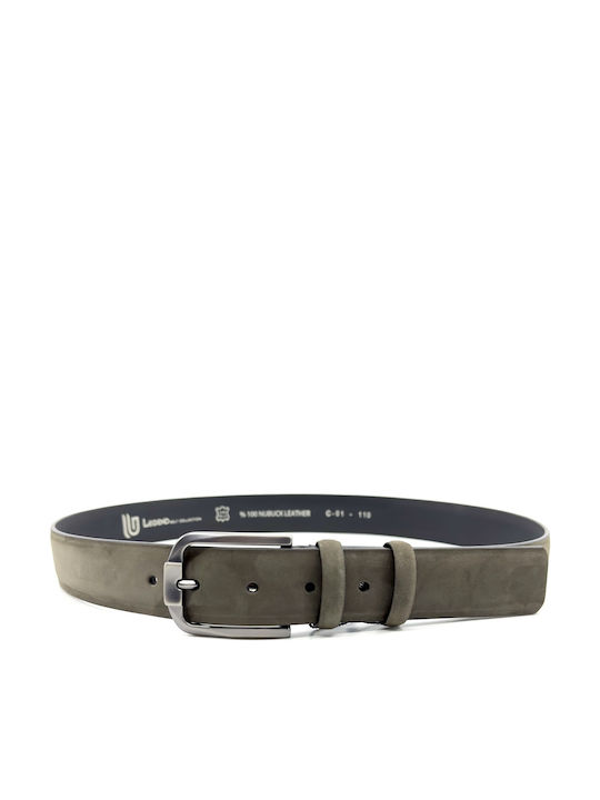 Men's Belt Leather Khaki LC-01/OLIVE