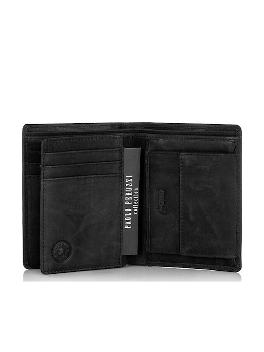 Leather Men's Wallet Classic with RFID Blue