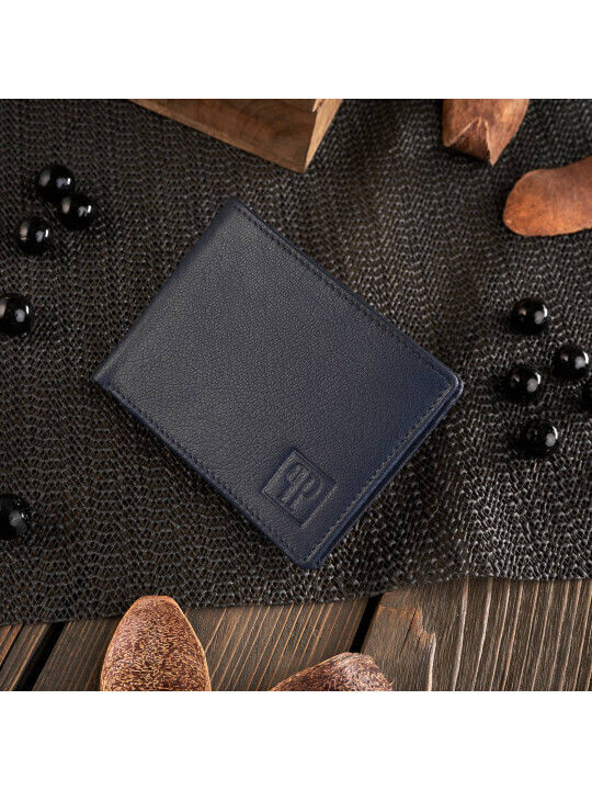 Кожен Мъжки Портфейл с RFID Син
