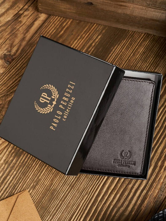 Leather Men's Wallet Classic with RFID Brown