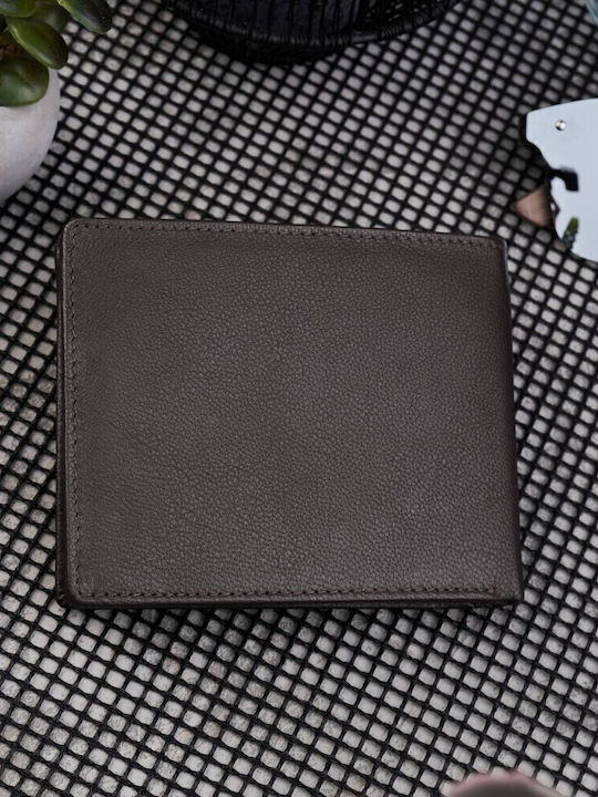 Leather Men's Wallet Classic with RFID Brown
