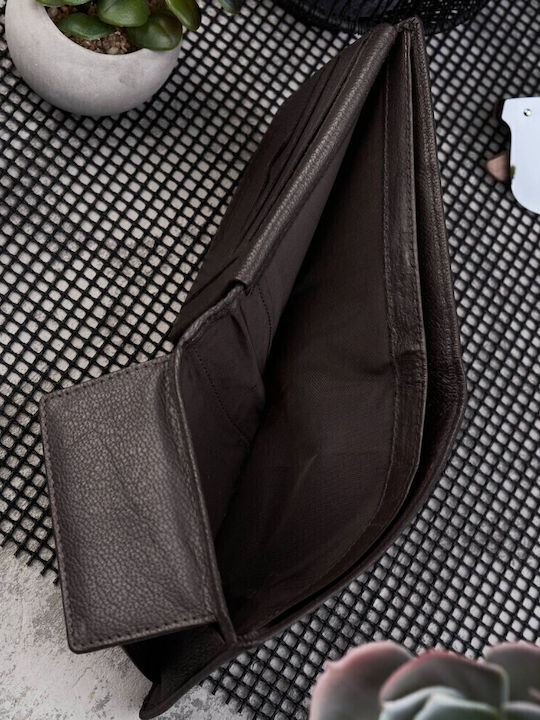 Leather Men's Wallet Classic with RFID Brown