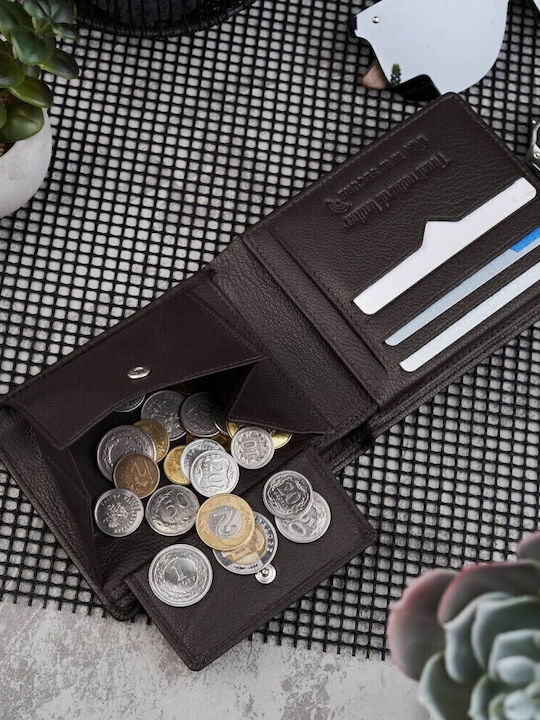 Leather Men's Wallet Classic with RFID Brown