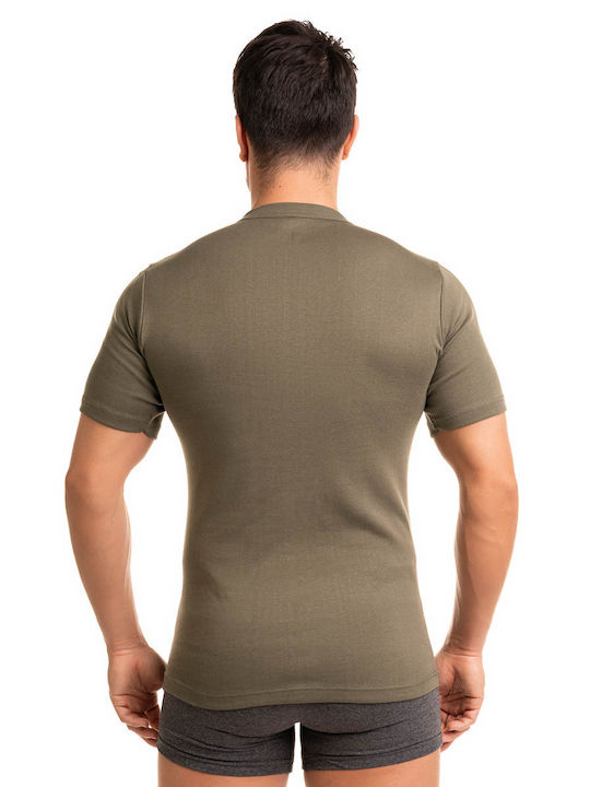 Giorgio Men's Undershirts Short-sleeved Khaki 3Pack