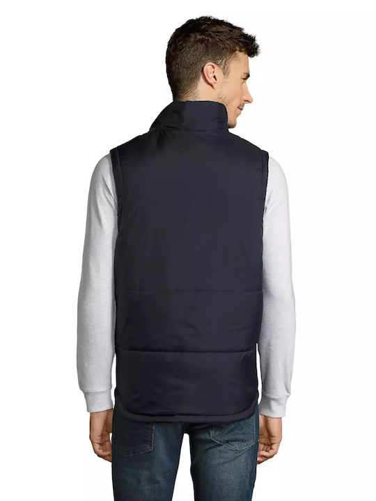 Sol's Men's Sleeveless Puffer Jacket Waterproof Navy Blue