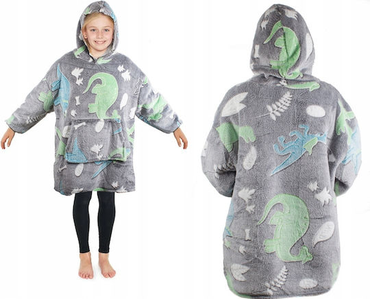 Children's Hooded Blanket Hood Sleeves Zola Phosphorescent Inserts Warm Fuzzy Room