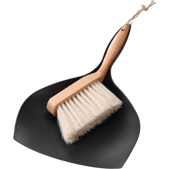 Navaris Retro Dustpan Σετ Ρετρό Σκούπα Ξύλο Οξιάς Φαράσι 29.5 X 17.5 Cm Black 61966.01 61966.01