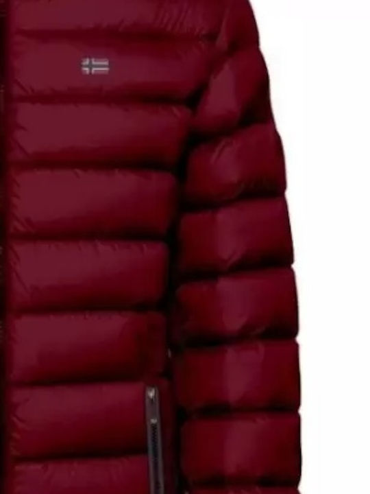 Scuola Nautica Italiana Men's Winter Puffer Jacket Burgundy