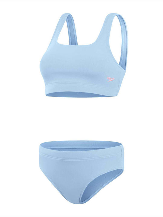 Bikini Set Sports Bra Light Blue