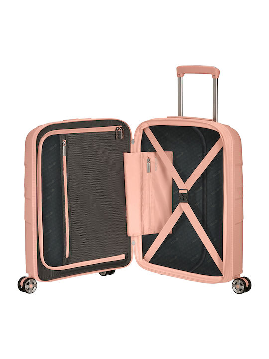 American Tourister Starvibe Spinner Exp 55 Cabin Hard Suitcase Metallic Peach with 4 Wheels Height 55cm