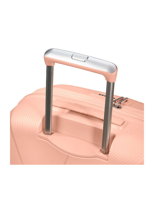 American Tourister Starvibe Spinner Exp 55 Cabin Hard Suitcase Metallic Peach with 4 Wheels Height 55cm