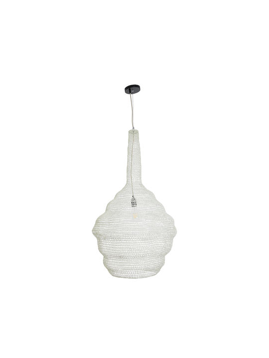 GloboStar Kentucky Ceiling Light Beige Grid with E27 Socket 60x90x90cm